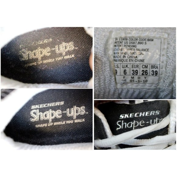 Sketchers Shape up Sneakers Shoes Women Sz 9 Black/White Comfort Fitness - Picture 11 of 11